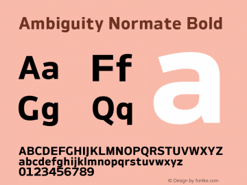 Ambiguity Normate Bold Version 1.00, build 11, s3图片样张