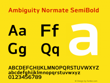 Ambiguity Normate SemiBold Version 1.00, build 11, s3图片样张