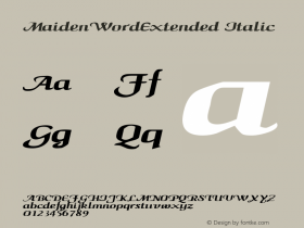 MaidenWordExtended Italic Rev. 003.000图片样张