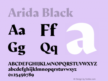 Arida Black Version 15.000;hotconv 1.0.109;makeotfexe 2.5.65596图片样张