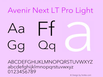 Avenir Next LT Pro Light Version 3.00图片样张