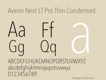 Avenir Next LT Pro Thin Condensed Version 3.00图片样张