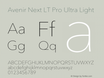 Avenir Next LT Pro Ultra Light Version 3.00图片样张