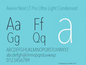 Avenir Next LT Pro Ultra Light Condensed Version 3.00图片样张