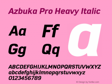 AzbukaPro-HeavyItalic Version 1.000图片样张