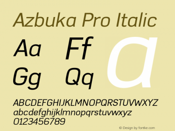 AzbukaPro-Italic Version 1.000图片样张