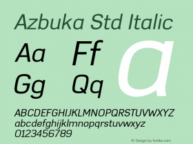 AzbukaStd-Italic Version 1.000图片样张