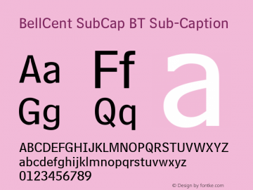 BellCent SubCap BT Sub-Caption Version 1.01 emb4-OT图片样张