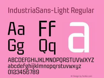 Industria Sans W05 Light Version 1.00图片样张