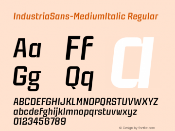 Industria Sans W05 Medium It Version 1.00图片样张