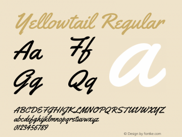 Yellowtail Regular Version 001.001 Font Sample