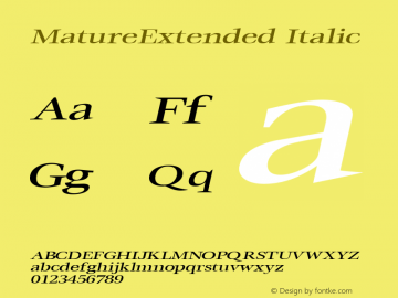 MatureExtended Italic Rev. 003.000图片样张