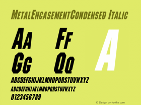 MetalEncasementCondensed Italic Rev. 003.000图片样张