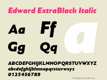 Edward ExtraBlack Italic Version 4.001图片样张