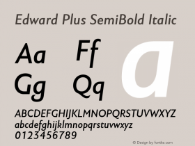 Edward Plus SemiBold Italic Version 4.001图片样张