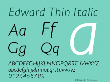 Edward Thin Italic Version 4.001图片样张