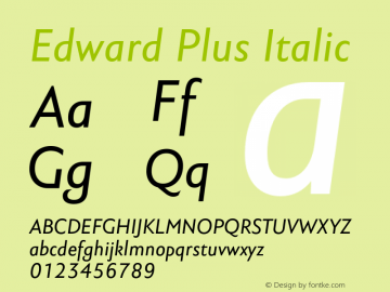 EdwardPlus-NormalItalic Version 4.001图片样张