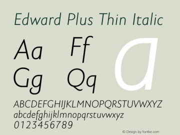 EdwardPlus-ThinItalic Version 4.001图片样张