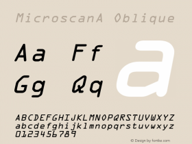 MicroscanA Oblique Rev. 003.000 Font Sample