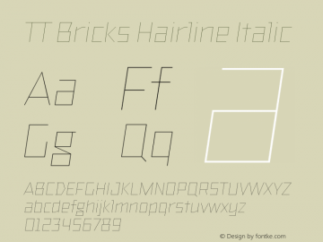 TT Bricks Hairline Italic Version 1.010图片样张