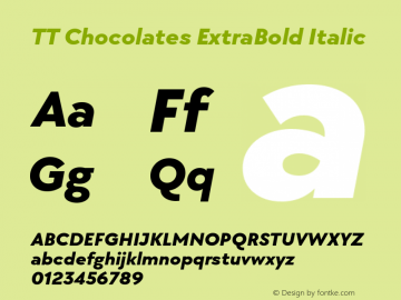 TT Chocolates ExtraBold It Version 2.000图片样张