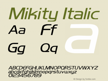 Mikity Italic Rev. 003.000图片样张