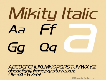 Mikity Italic Rev. 003.000图片样张