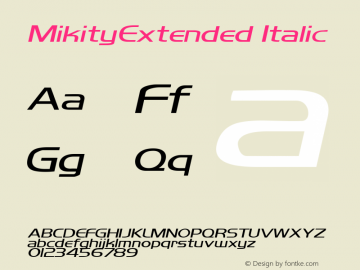MikityExtended Italic Rev. 003.000图片样张