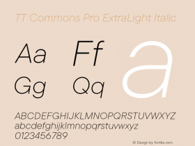 TT Commons Pro ExtraLight Italic Version 3.000.09052021图片样张