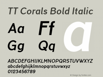 TT Corals Bold Italic Version 1.020图片样张