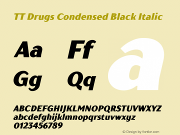 TT Drugs Condensed Black Italic Version 1.010图片样张