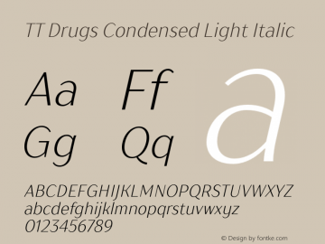 TT Drugs Condensed Light Italic Version 1.010图片样张