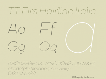 TT Firs Hairline Italic Version 1.010图片样张