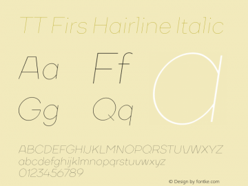 TT Firs Hairline Italic Version 1.010.27032020图片样张