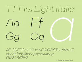 TT Firs Light Italic Version 1.010图片样张
