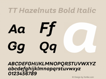 TT Hazelnuts Bold Italic Version 1.010.08122020图片样张