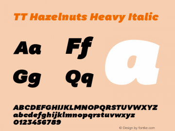 TT Hazelnuts Heavy Italic Version 1.010.08122020图片样张