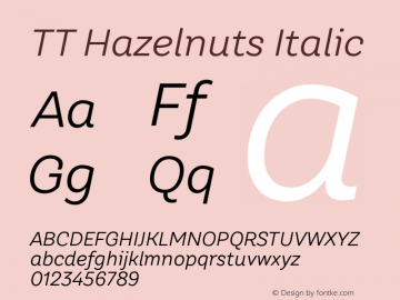 TT Hazelnuts Italic Version 1.010.08122020图片样张
