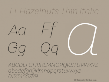 TT Hazelnuts Thin Italic Version 1.010.08122020图片样张