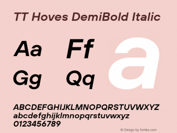 TT Hoves DemiBold Italic Version 2.000.12112020图片样张