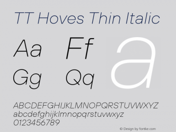 TT Hoves Thin Italic Version 2.000.12112020图片样张
