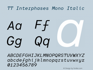 TT Interphases Mono Italic Version 1.040图片样张