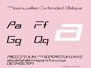 MoonwalkerExtended Oblique Rev. 003.000 Font Sample