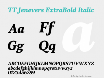 TT Jenevers ExtraBold Italic Version 1.100.22042020图片样张