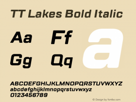 TT Lakes Bold Italic Version 1.000图片样张