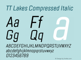 TT Lakes Compressed Italic Version 1.000图片样张