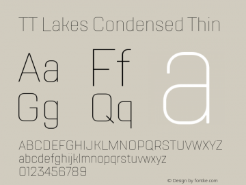 TT Lakes Condensed Thin Version 1.000; ttfautohint (v1.5) -l 8 -r 50 -G 0 -x 0 -D latn -f cyrl -m 