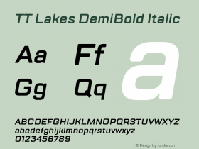 TT Lakes DemiBold Italic Version 1.000; ttfautohint (v1.5) -l 8 -r 50 -G 0 -x 0 -D latn -f cyrl -m 