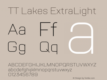 TT Lakes ExtraLight Version 1.000; ttfautohint (v1.5) -l 8 -r 50 -G 0 -x 0 -D latn -f cyrl -m 