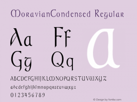 MoravianCondensed Regular Rev. 003.000 Font Sample